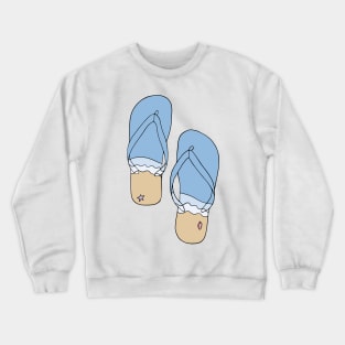 Beach Bum Ocean Waves Flip Flop Illustration Crewneck Sweatshirt